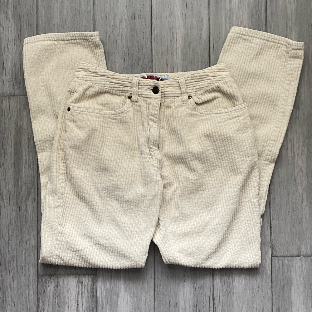 ABE womens corduroy beige tan pants cream soft